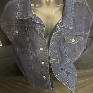 Dark Blue Denim Jacket-big dude signature-size 4XL-#476